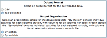 Output options