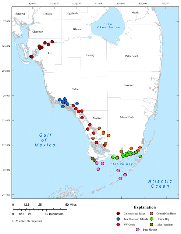 map of south Florida showing areas of extent