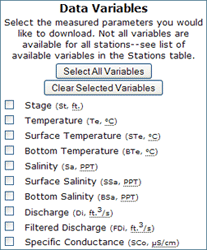 Data Variables fields