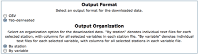 Output options