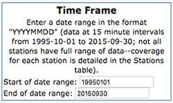 Time Frame fields