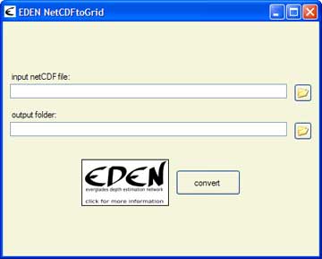 Screenshot of the netcdf to grid tool
